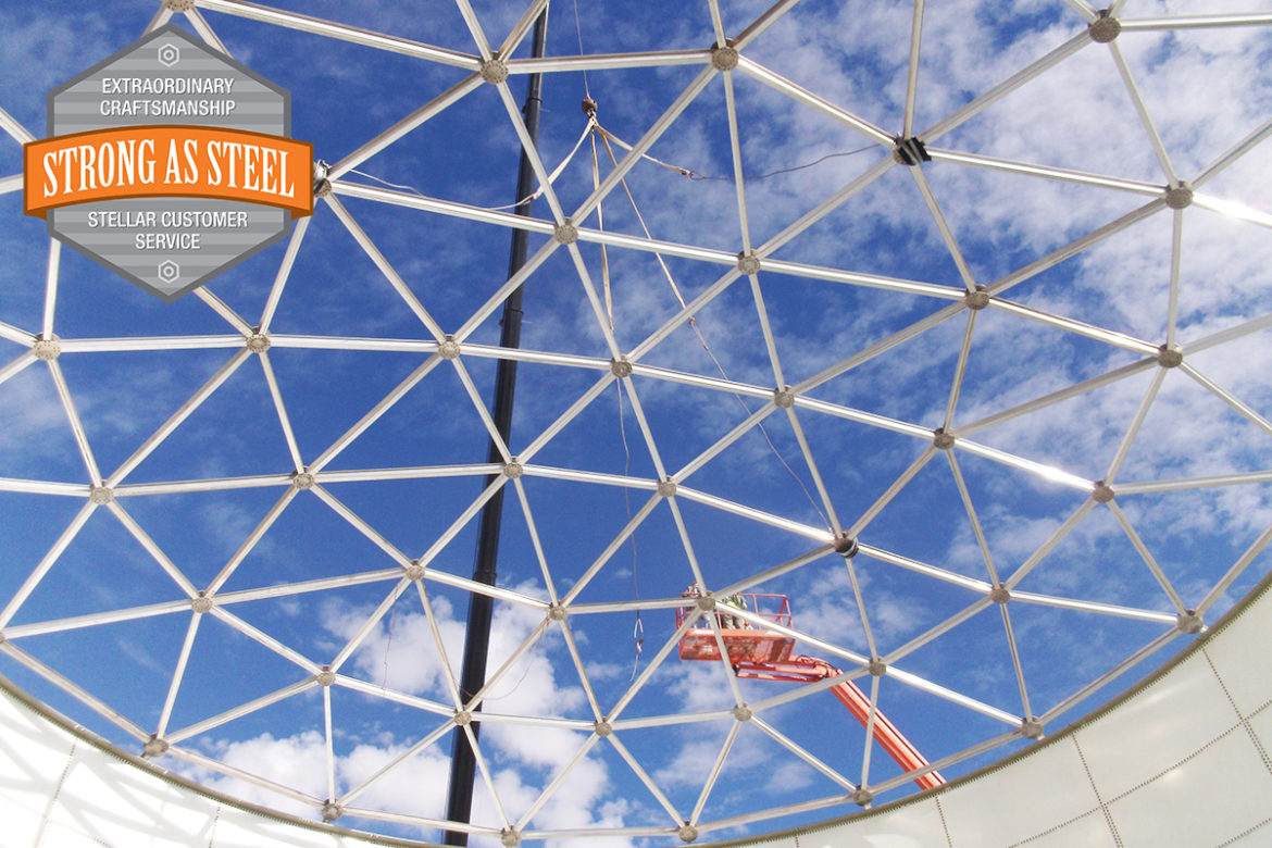 geodesic dome roof water tank